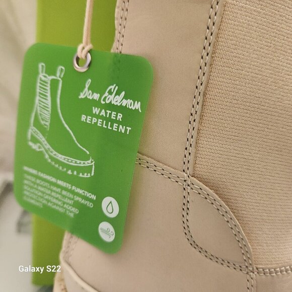 Sam Edelman Genia back zip Chelsea lug boot in Ivory leather. NIB. Size Various - Picture 2 of 13